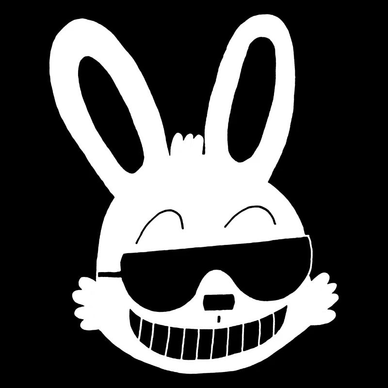 White rabbit showing off