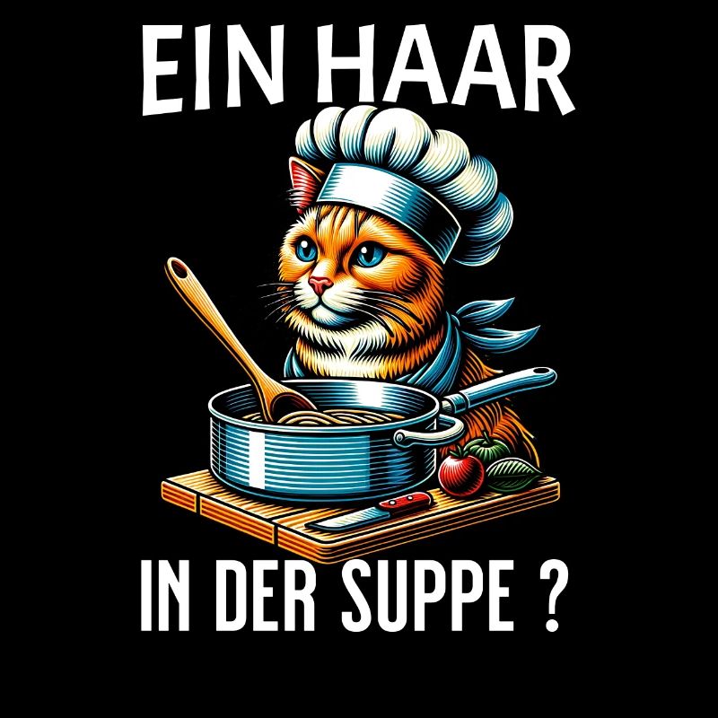 Un cheveu dans la soupe - design de chat mignon