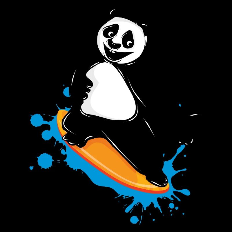 Surfing panda bear in graffiti style