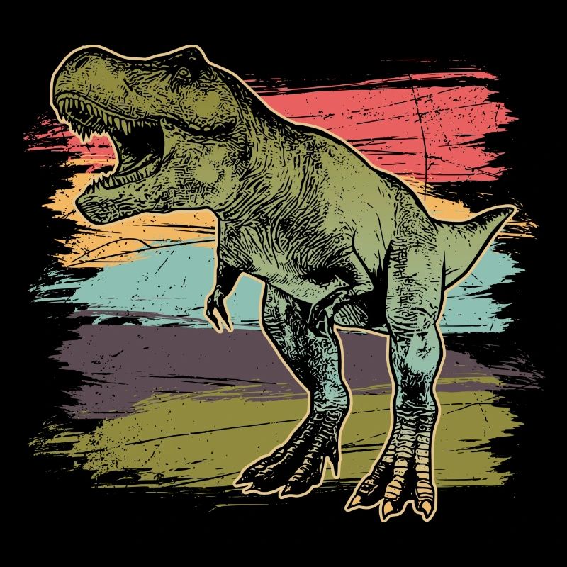 Fossile préhistorique de chasse au dinosaure T-rex