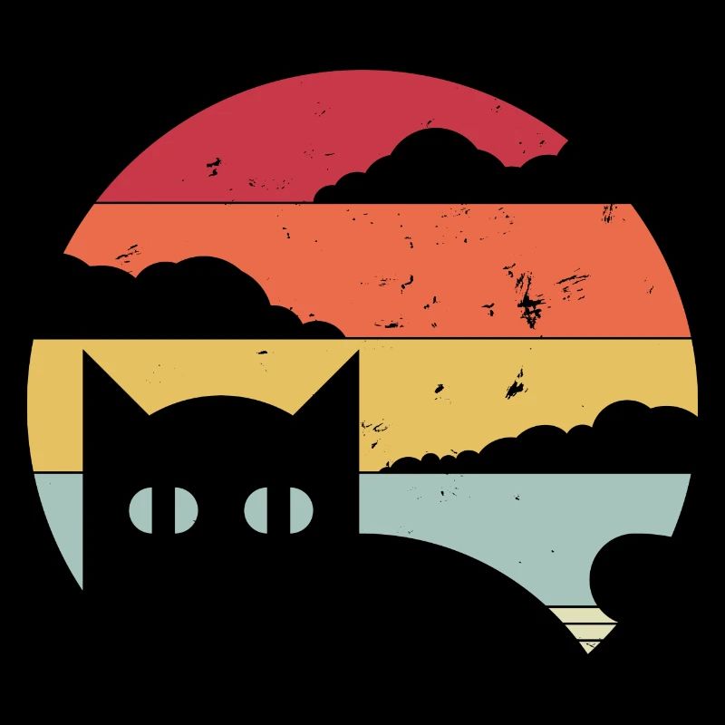 Lustige Katze im Retro-Stil
