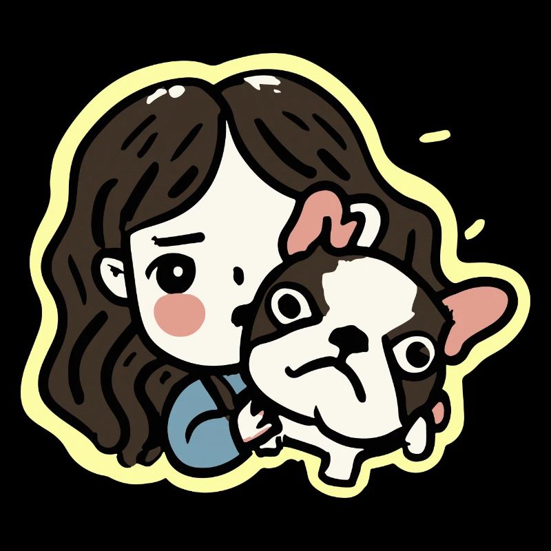Mädchen mit Frenchie Hund Geschenk Frenchie