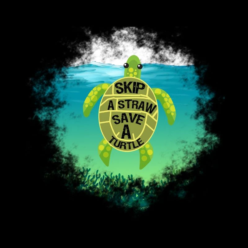 Sea Turtle Conservation Geschenk Überspringen Sie einen Strohhalm Save a
