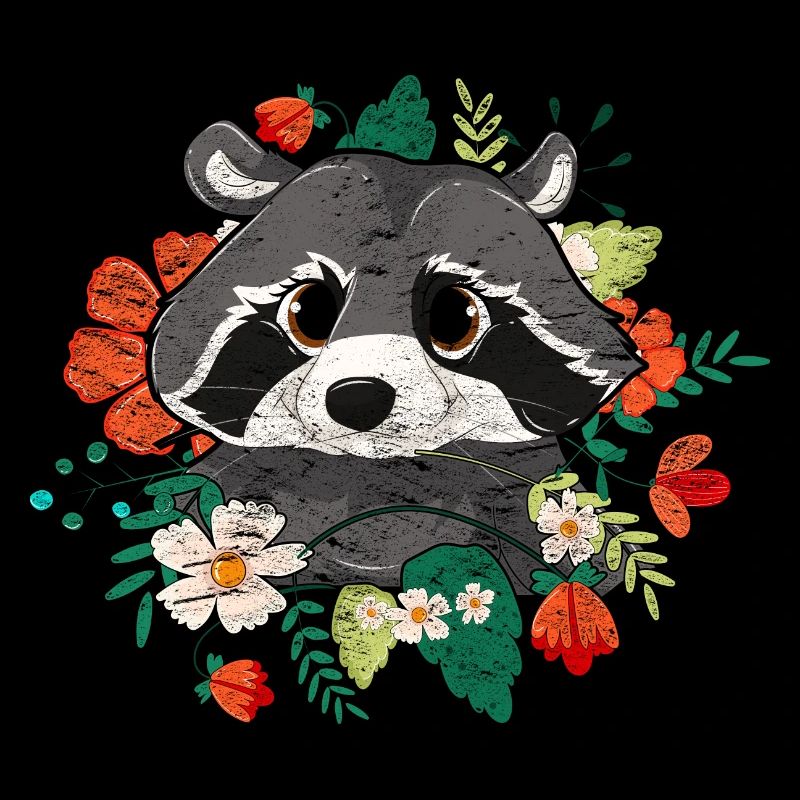 Fleurs Fleurs Trash Panda Cadeau Mignon Raton Laveur