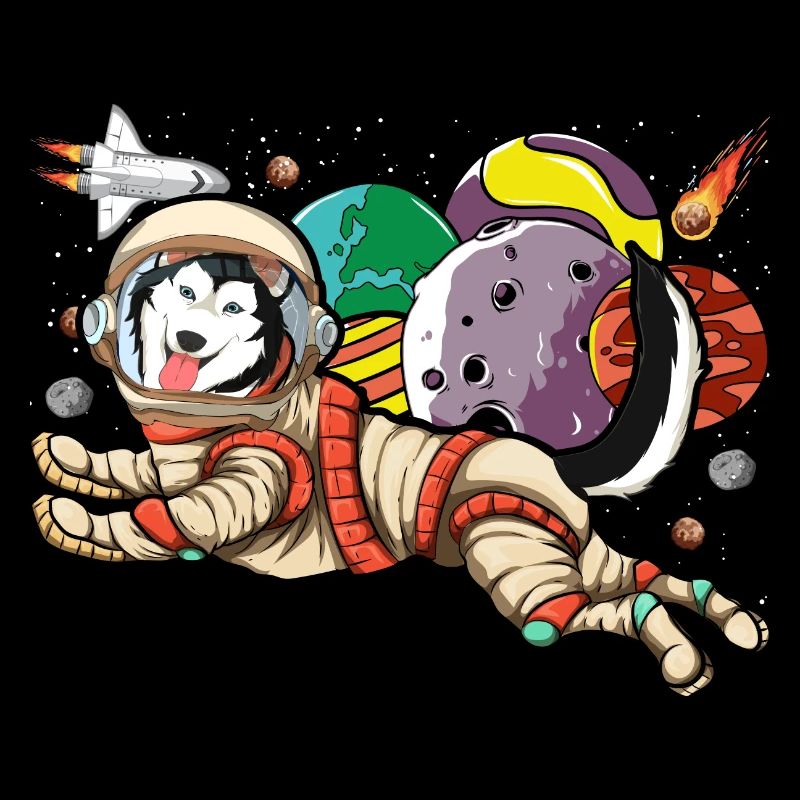 Universum Hunde Geschenk Weltall Astronaut Husky