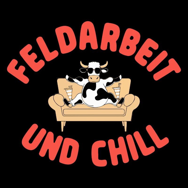 Feldarbeit Chill Kuh Bauernhof Lustig Bauer