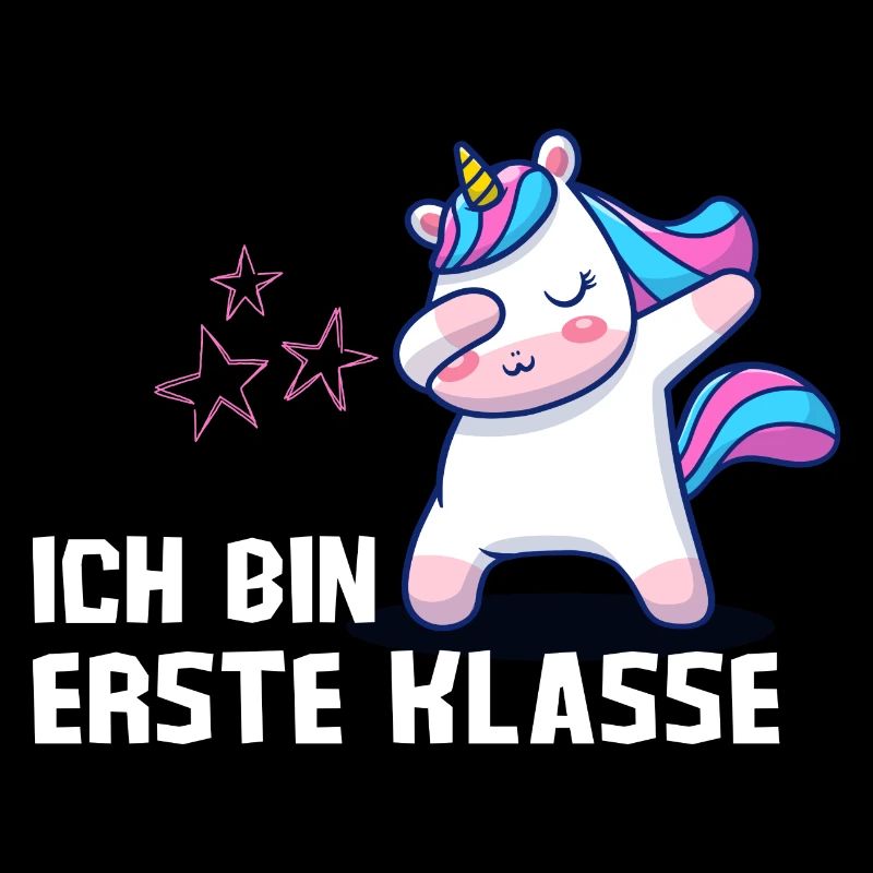 Ich bin erste Klasse Einhorn Einschulung