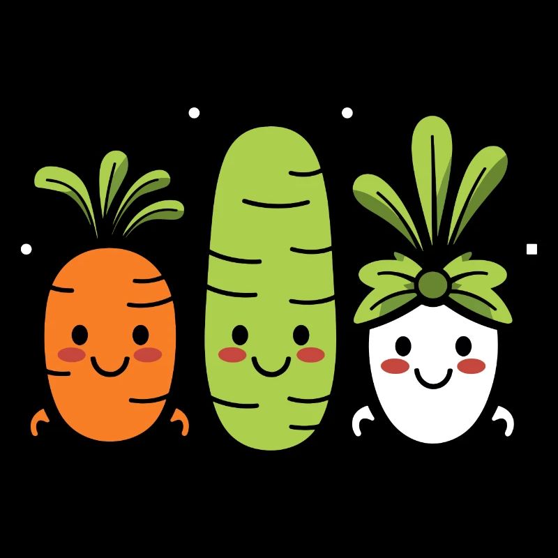 Humorous little vegan vegetables