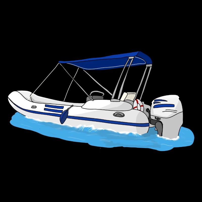 Boot Schlauchboot im Wasser