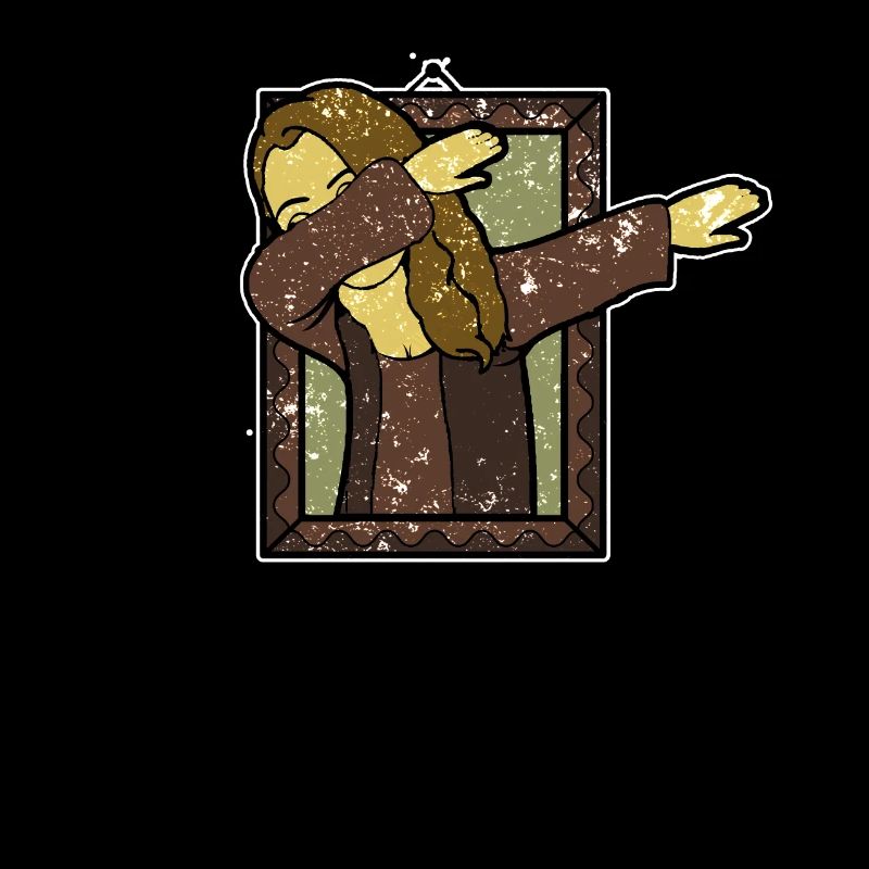 Mona Lisa Dabbing Kunst Malerei Humor Geschenk