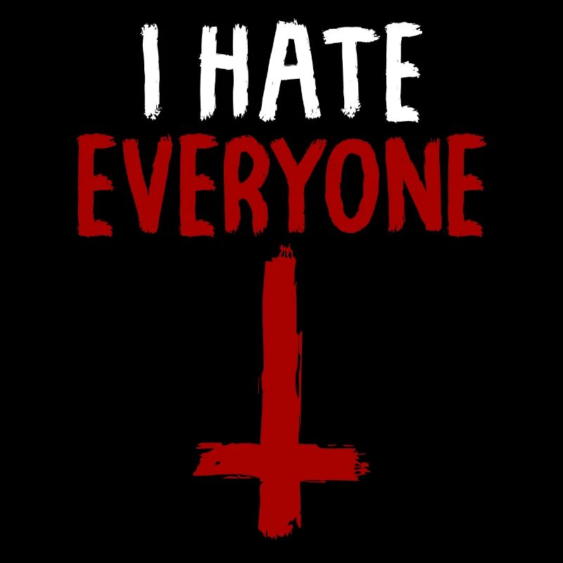 Hate Cross T-Shirt Satanism Devil Sinner 666