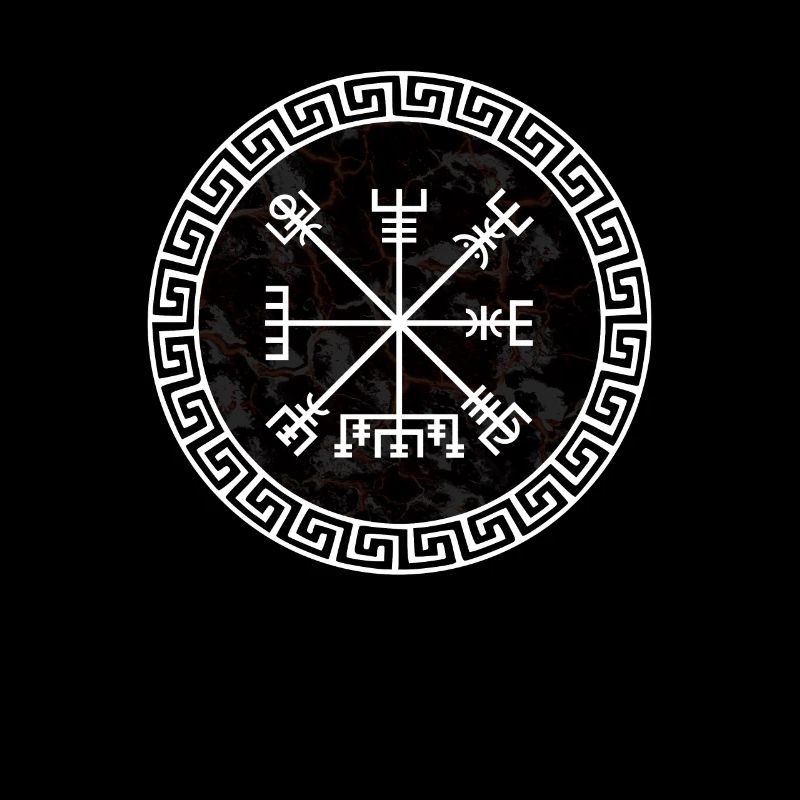 Vegvisir Wikinger Kompass Rune Futhark Kreis Nord