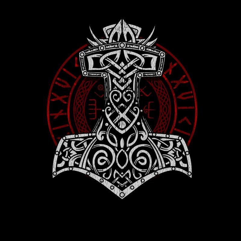 Mjolnir hammer Viking symbol fighter Valhalla