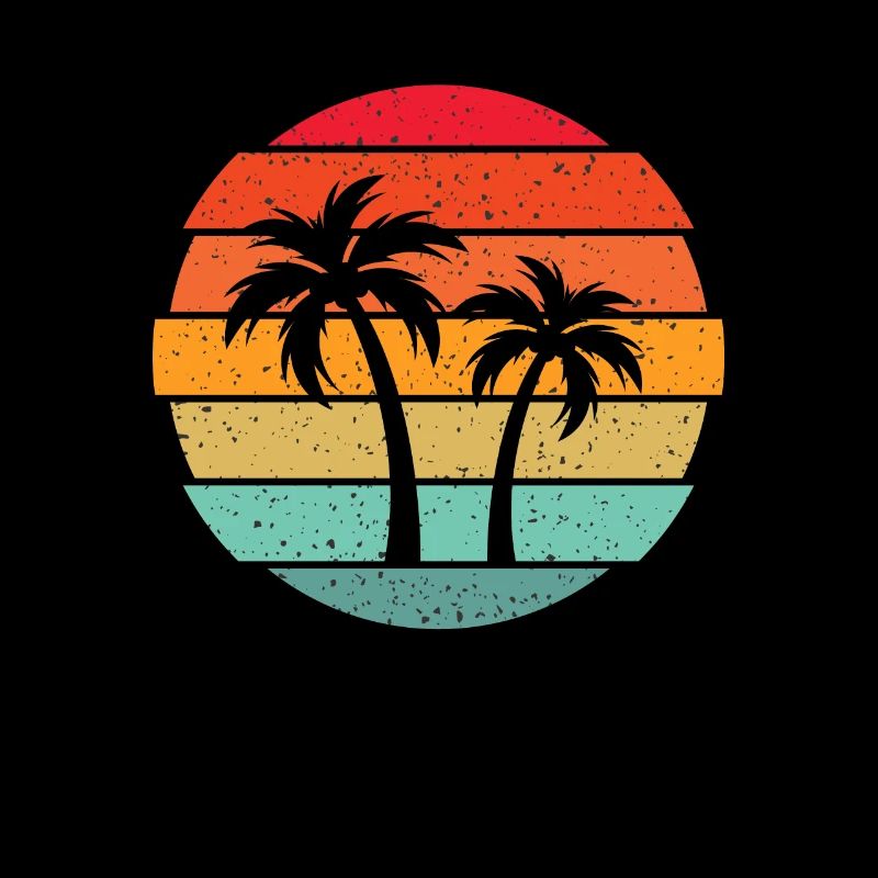 Palme Retro Art Tropical Beach Urlaubsgeschenk