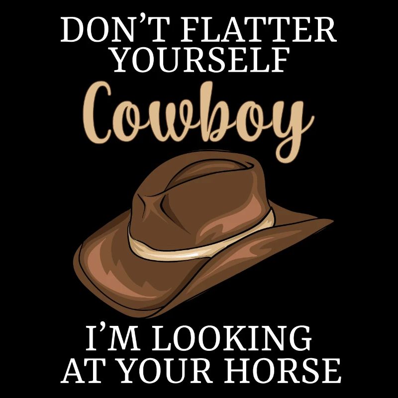 Ne vous flattez pas Cowboy regardant le cheval