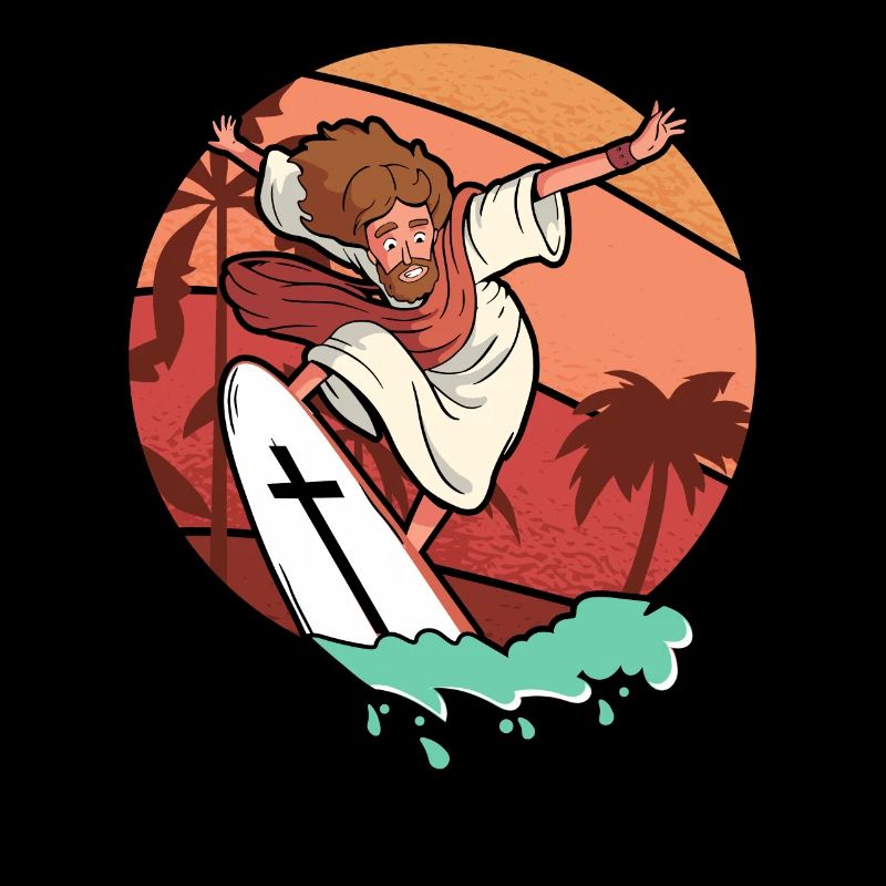 Surfen Jesus Christus Surfer Surfbrett Christ