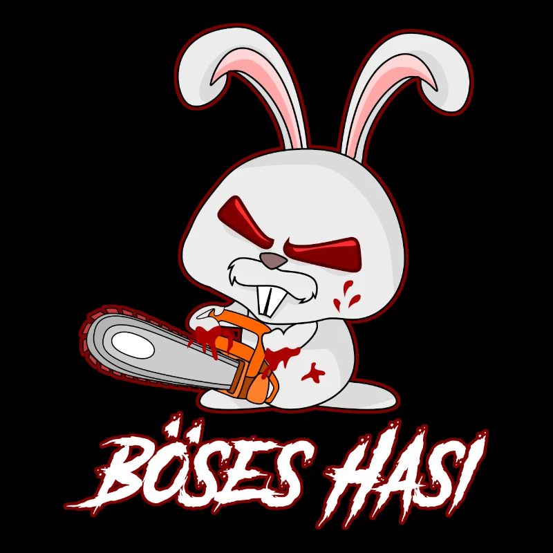 Böses Hasi Kettensäge mit bösem Hasen