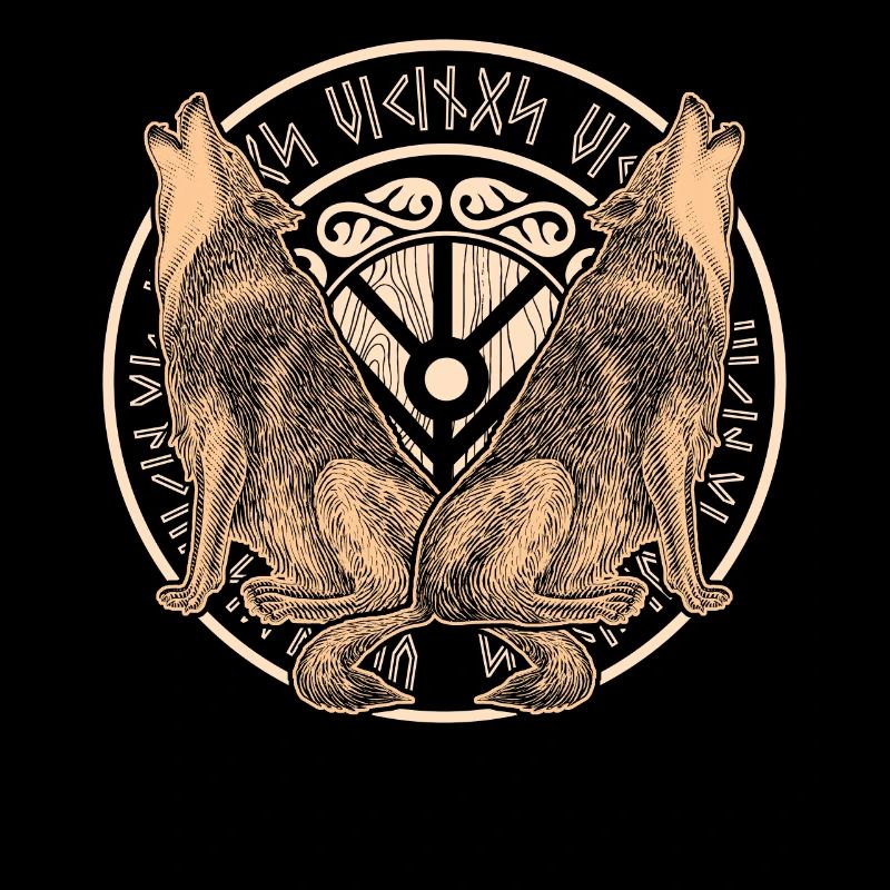Wolf Odin's Viking Shield Wolves Odhin