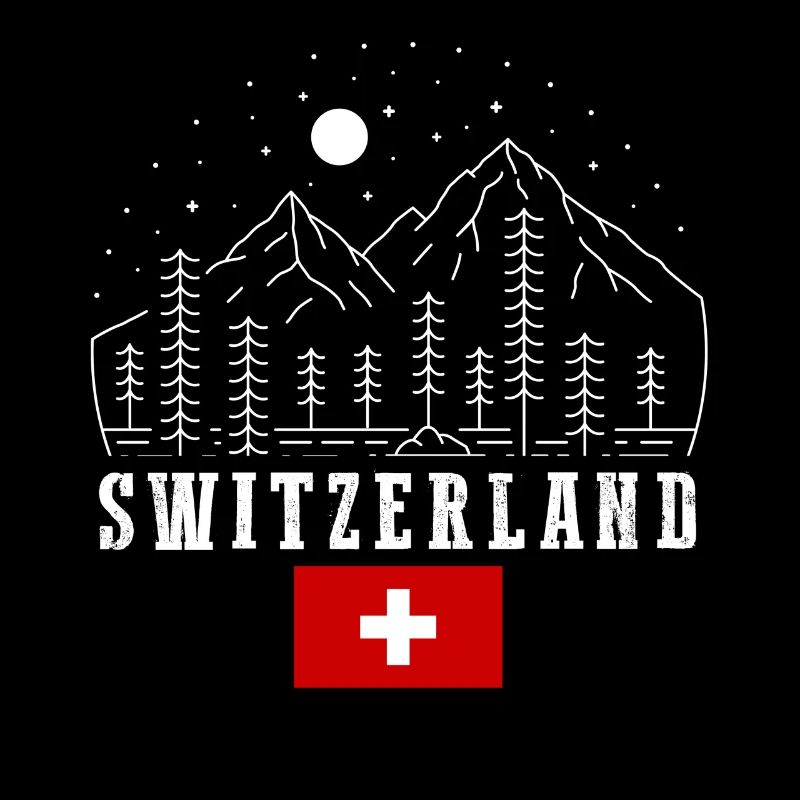 Schweiz Flagge | Schweizer Berge