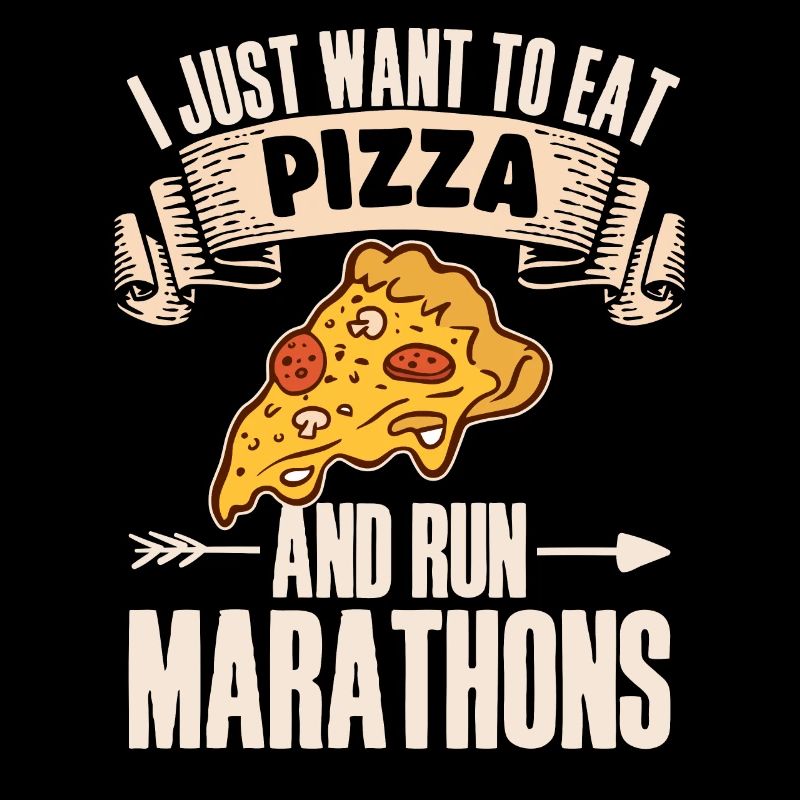Pizza Und Marathon Läufer Laufen