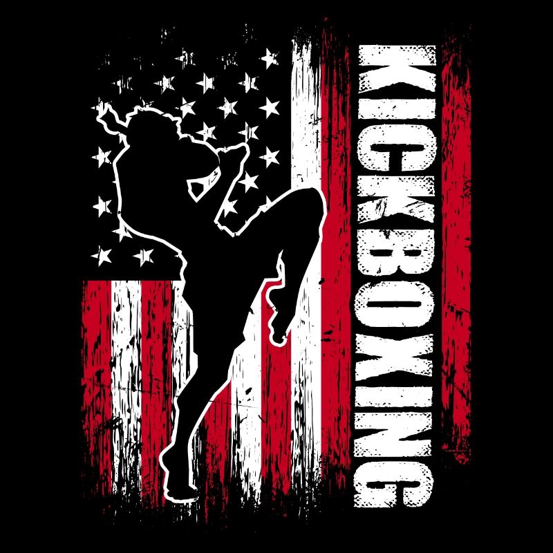 US American Flag Kickboxing Fighter Kickboxer