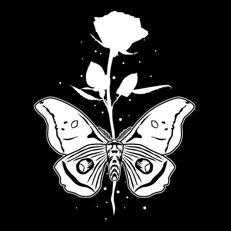 Moth Rose Occult Motte Mystical Goth