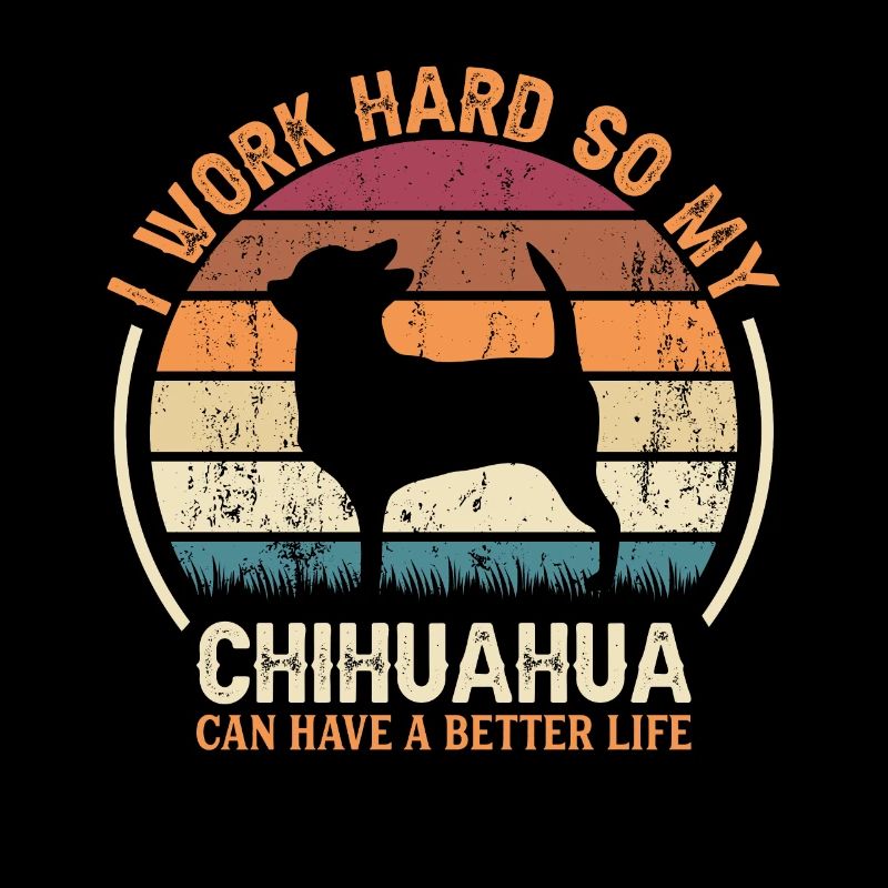 Work Hard Work - Retro Chihuahua