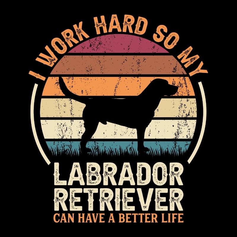 Work Hard - Retro Labrador Retriever