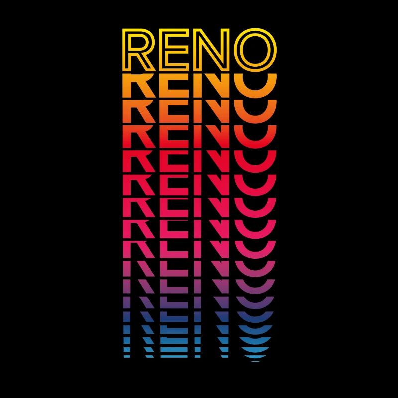 Retro Nostalgic USA City - Rainbow Reno