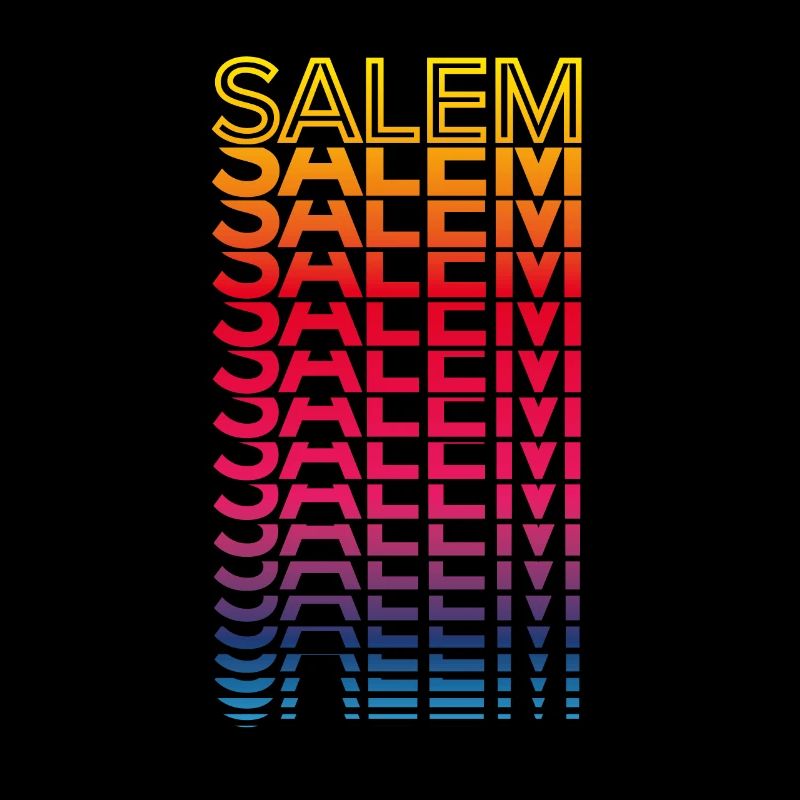Retro Nostalgic USA City - Rainbow Salem