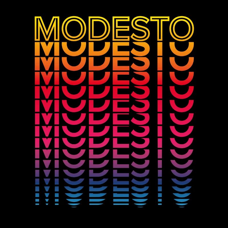 Retro Nostalgic USA City - Rainbow Modesto