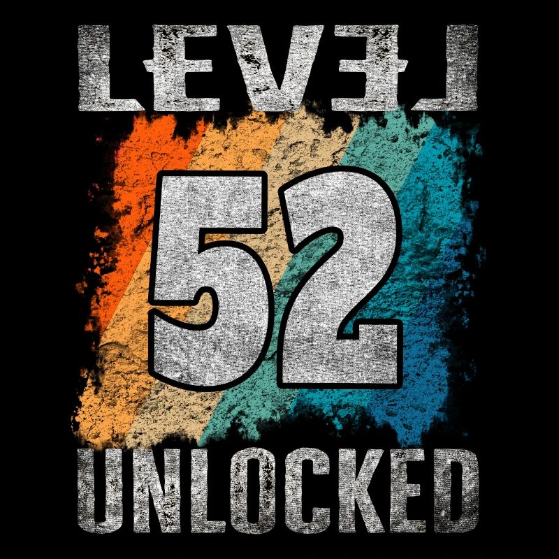 Geburtstag Geschenk Level Unlocked 52 Jahre