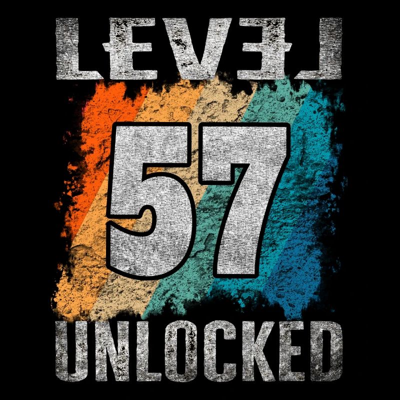 Geburtstag Geschenk Level Unlocked 57 Jahre