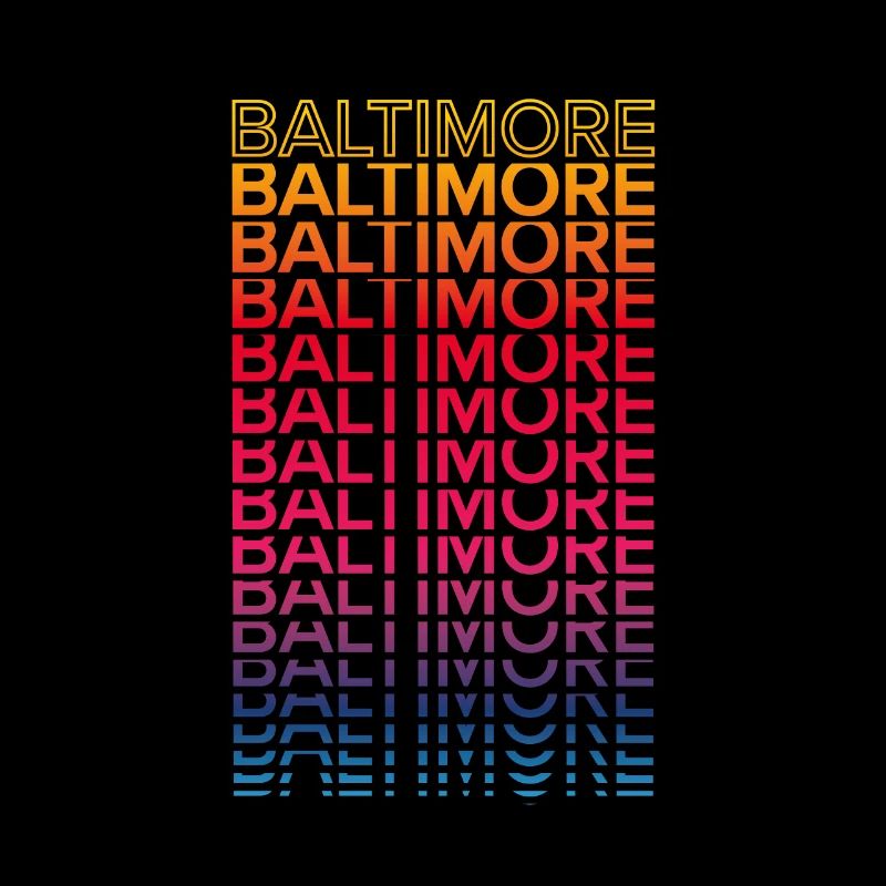 Retro Nostalgisch USA Stadt - Regenbogen Baltimore