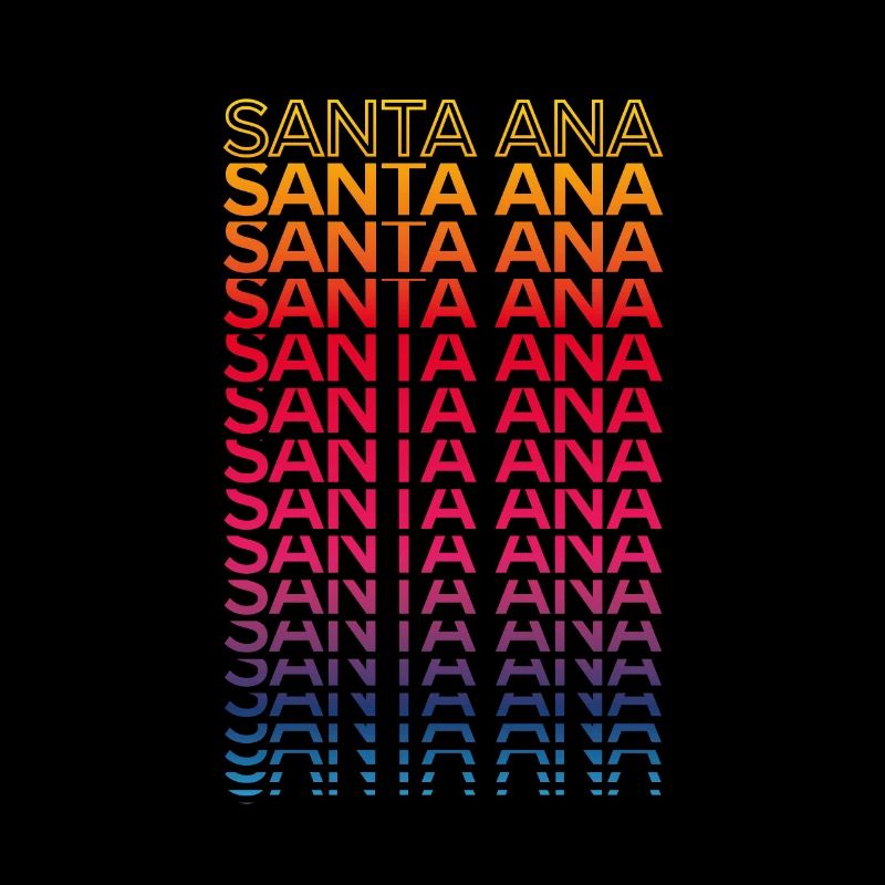 Retro Nostalgic USA City - Rainbow Santa Ana