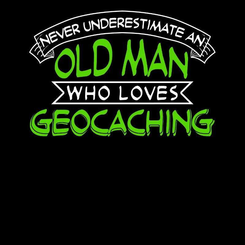 Geocacher old man with geocache