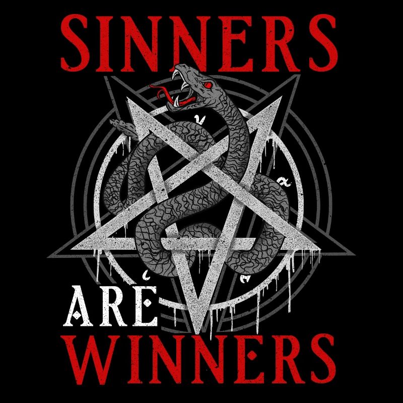 Sinners Are Winners I Satanic Pentagram Snake
