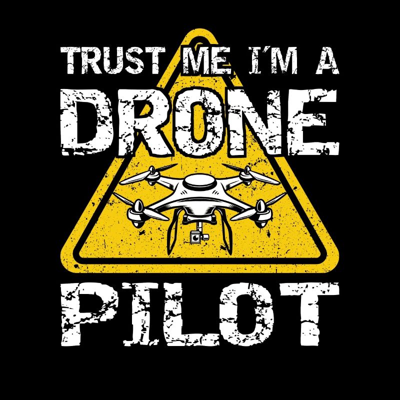 Drone with warning sign Drone flyer