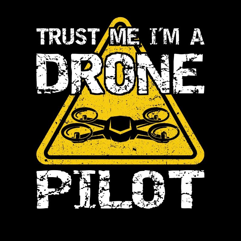 Drone with warning sign Drone flyer