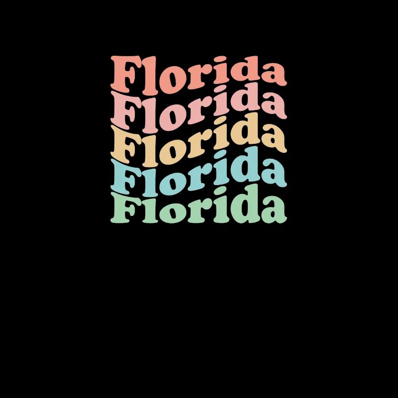Vintage 70s Hippie USA State - Retro Florida