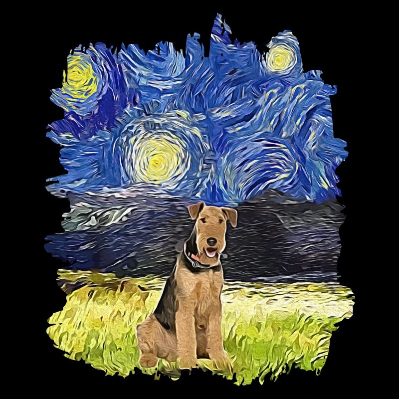 Nuit étoilée - Airedale Terrier