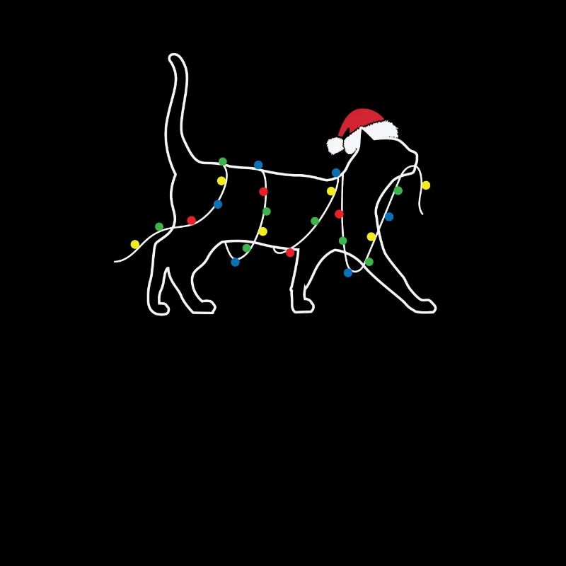 Chat avec des lumières de Noël Noël