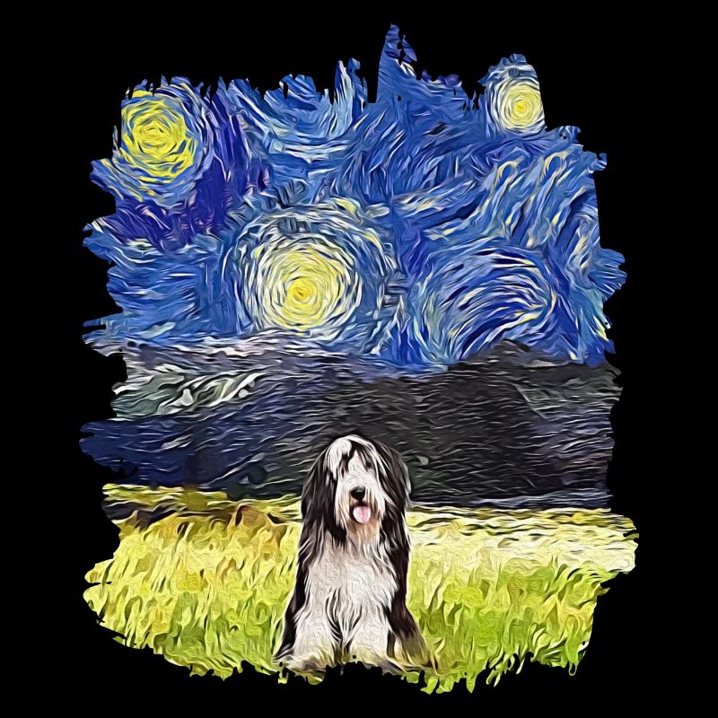 Nuit étoilée - Bearded Collie