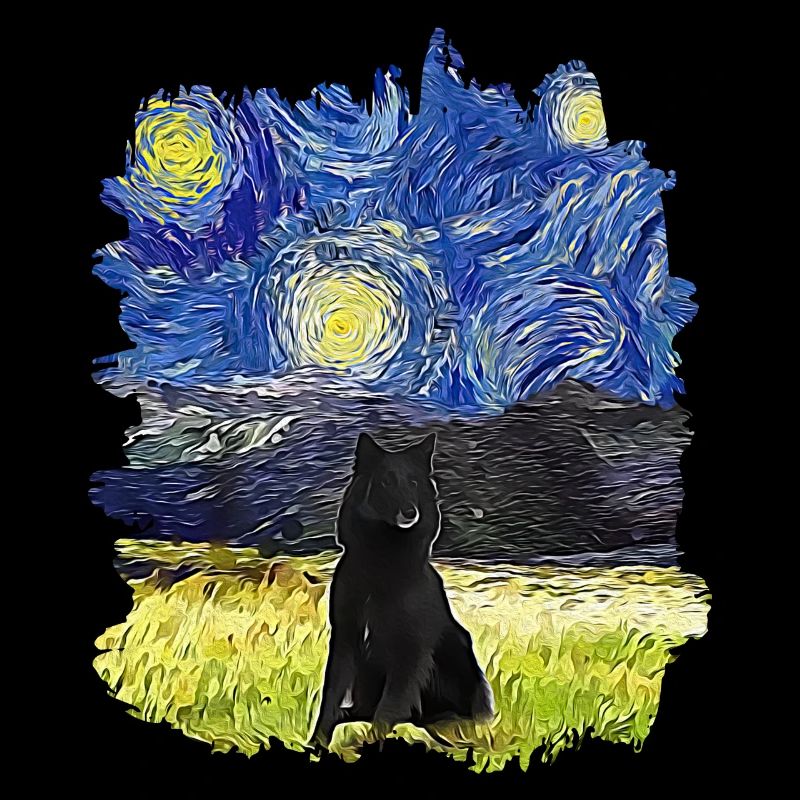 Nuit étoilée - Shetland Sheepdog