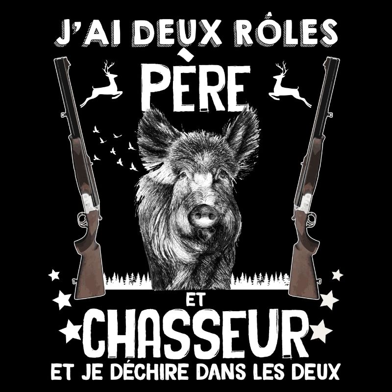 Pere et chasseur de sanglier