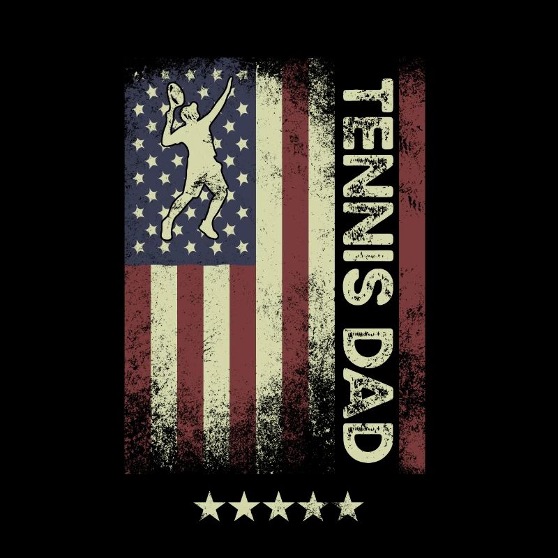 Drapeau des États-Unis - Tennis Dad