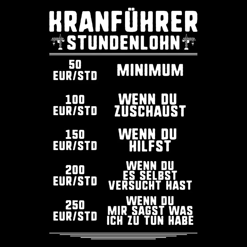 Kranführer Kranfahrer Kran Crane Operator