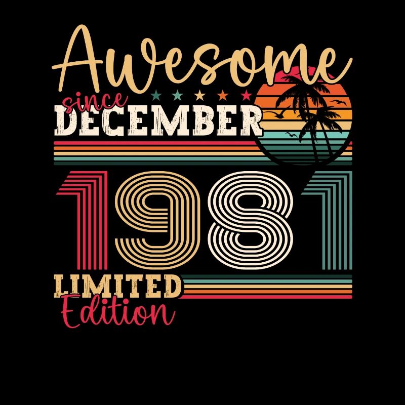 Décembre Né 1981 Cadeau de 41e anniversaire