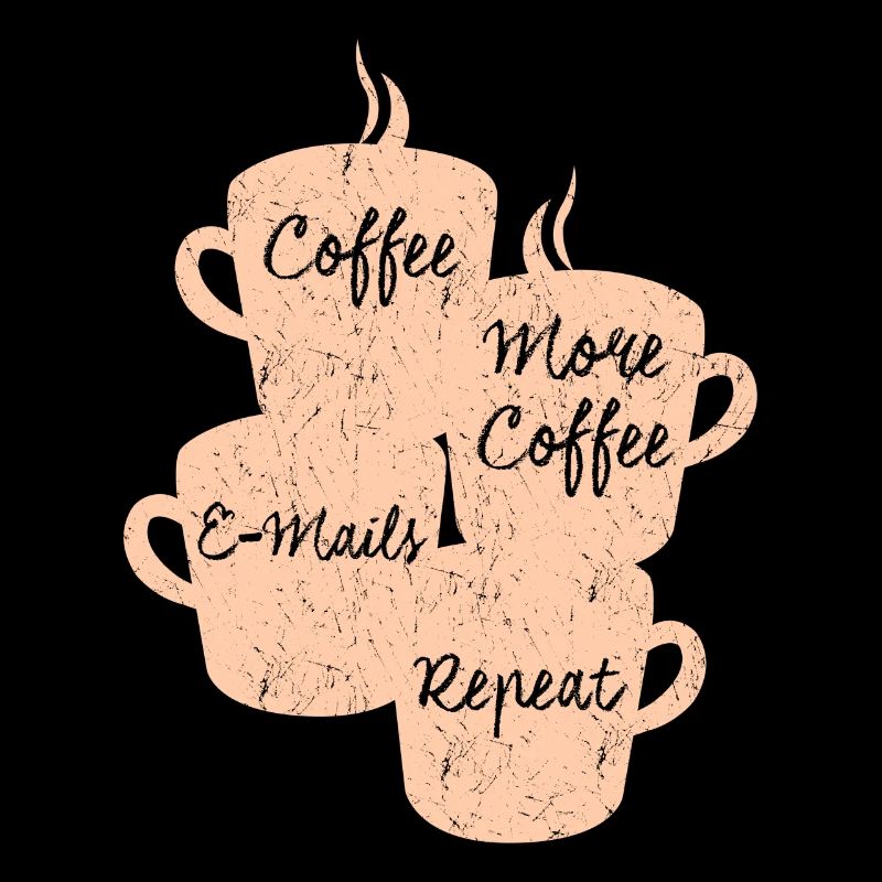 Kaffee und E-Mails Büro