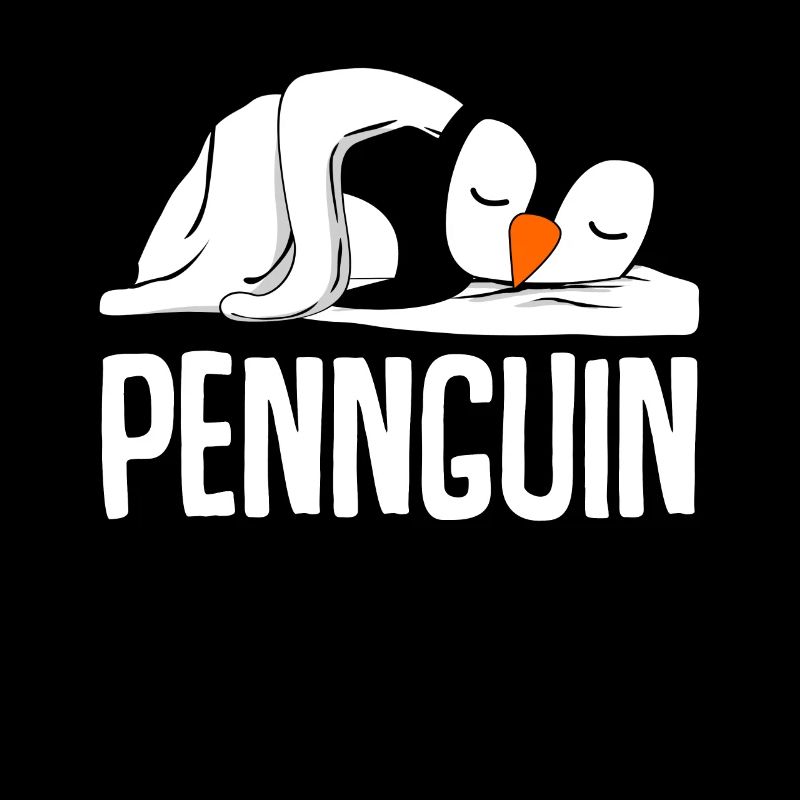 Le pingouin fatigué dort au lit